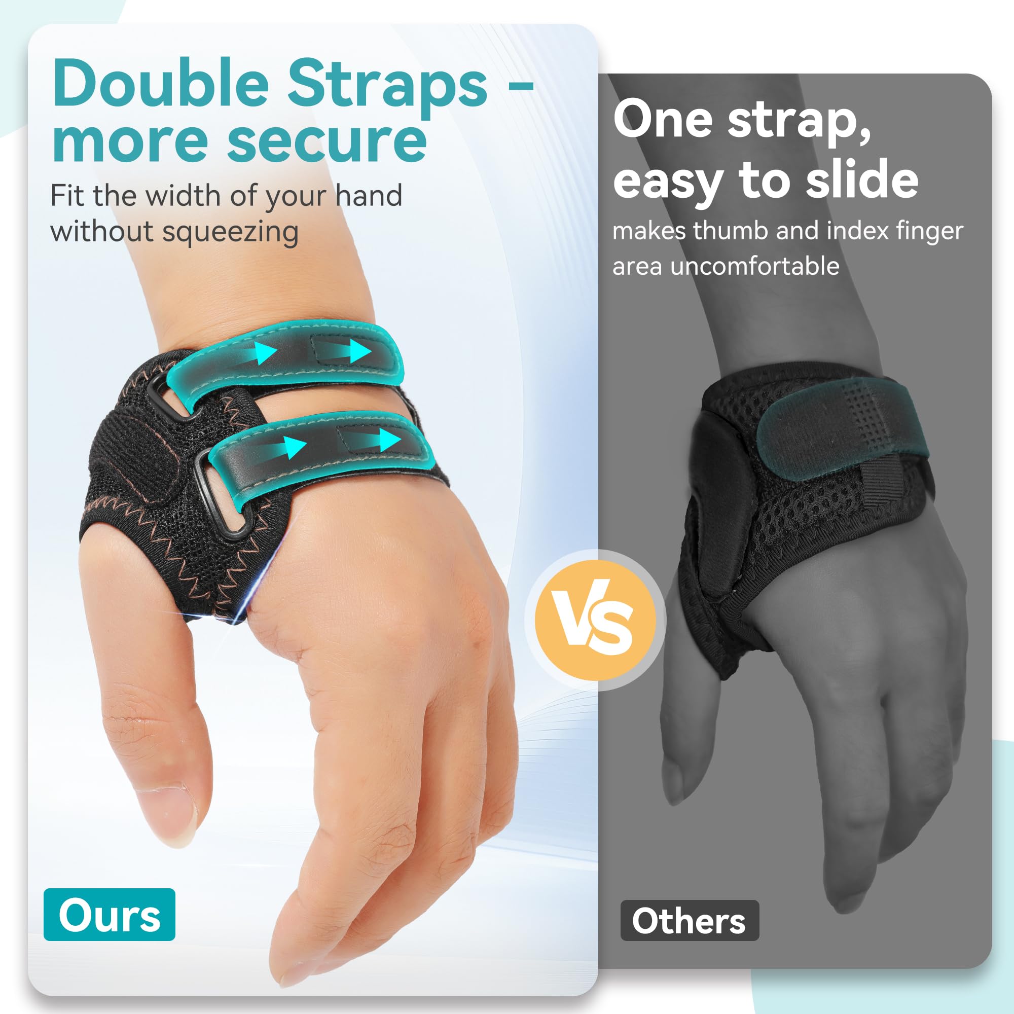 FORTEMOTUS Daumenorthese mit CMC Schiene, Atmungsaktive Stoff Daumensattelgelenk Bandage zur Schmerzlinderung bei Rhizarthrose, Arthrose, Daumenbasis und Gelenkinstabilität, Linke Hand, Größe L
