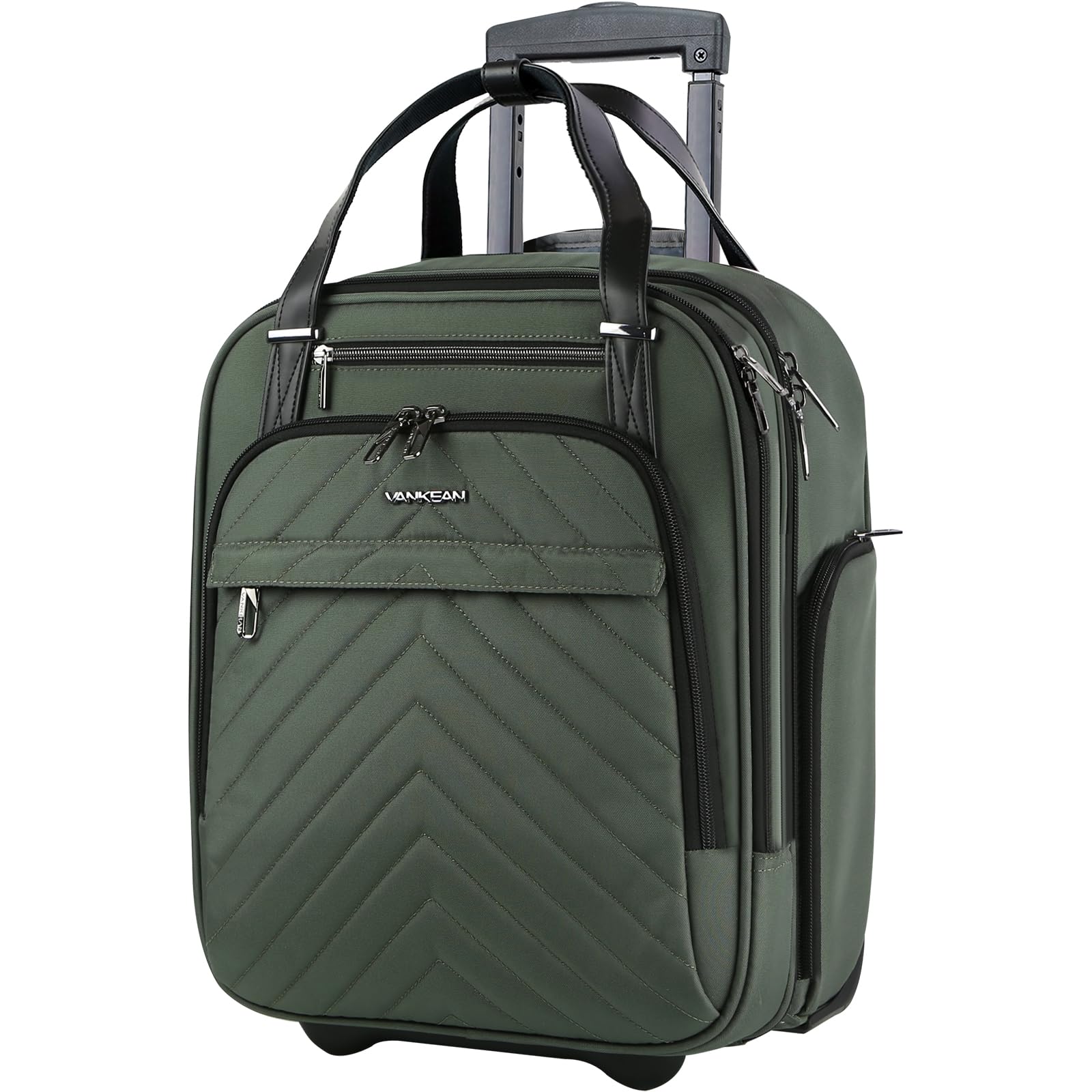 VANKEAN Carry On Underseat Multi-functional, 16-inch Underseater Lightweight Overnight Suitcase for Men Women