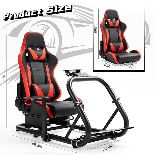 Simulador de Carrera Dardoo con Asiento Rojo Ajustable miniatura 7