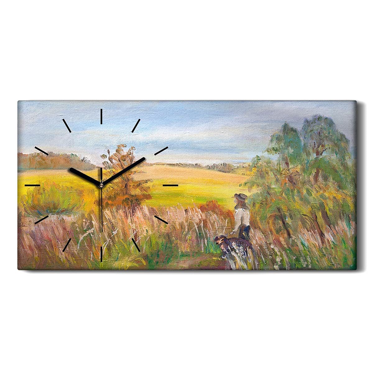 Horloge murale silencieuse Coloray 60x30 paysage ciel pour grand confort visuel