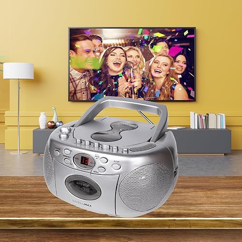 Miniatura 2 de HANNLOMAX HX-323CD Reproductor de CD portátil, radio AMFM, grabadora de cassette, grabaciones de CD o radio, conector para auriculares, fuente de