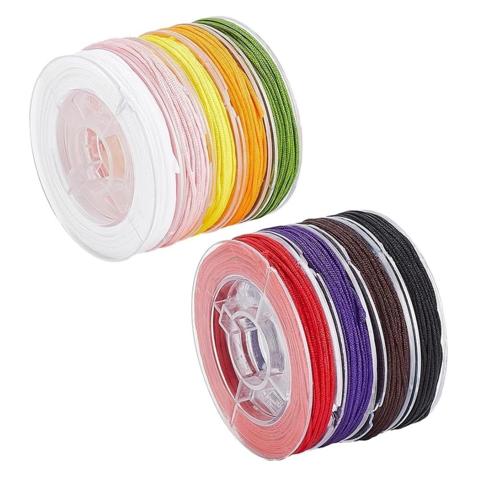 Nylon Cord Thread 12pcs 9 Color 0.8mm Nylon Beading String Knotting Cord Thread Bracelet Kumihimo Macrame for Bracelets Macrame