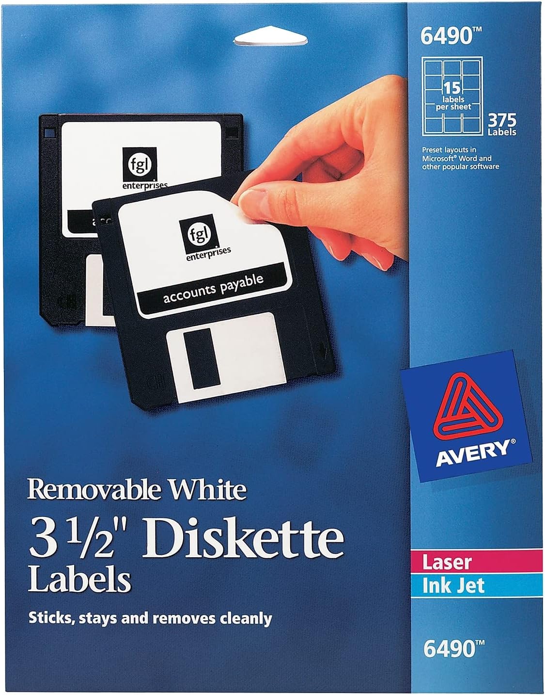 Avery 6460 Laser/Inkjet Labels,Removable,1Inch x25/8Inch, 750/PK,WE Printer