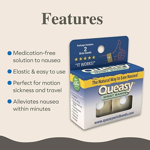 Miniatura 2 de Three Lollies Queasy - Pulseras antináuseas Alivio de náuseas y vómitos de náuseas matutinas, mareos por movimiento, migraña clínicamente probado