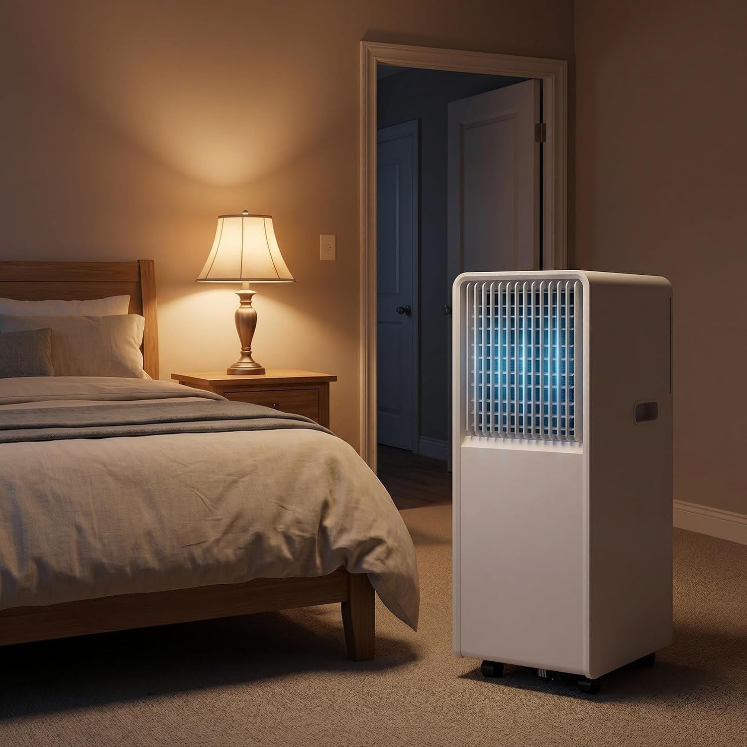 Condizionatore d'Aria Portatile 12000 BTU 3-in-1 raffredda, deumidifica e Ventola, Timer 24H, Telecomando, Kit Finestra per Uso in Camera e Ufficio, 11000 BTU, 11000 BTU