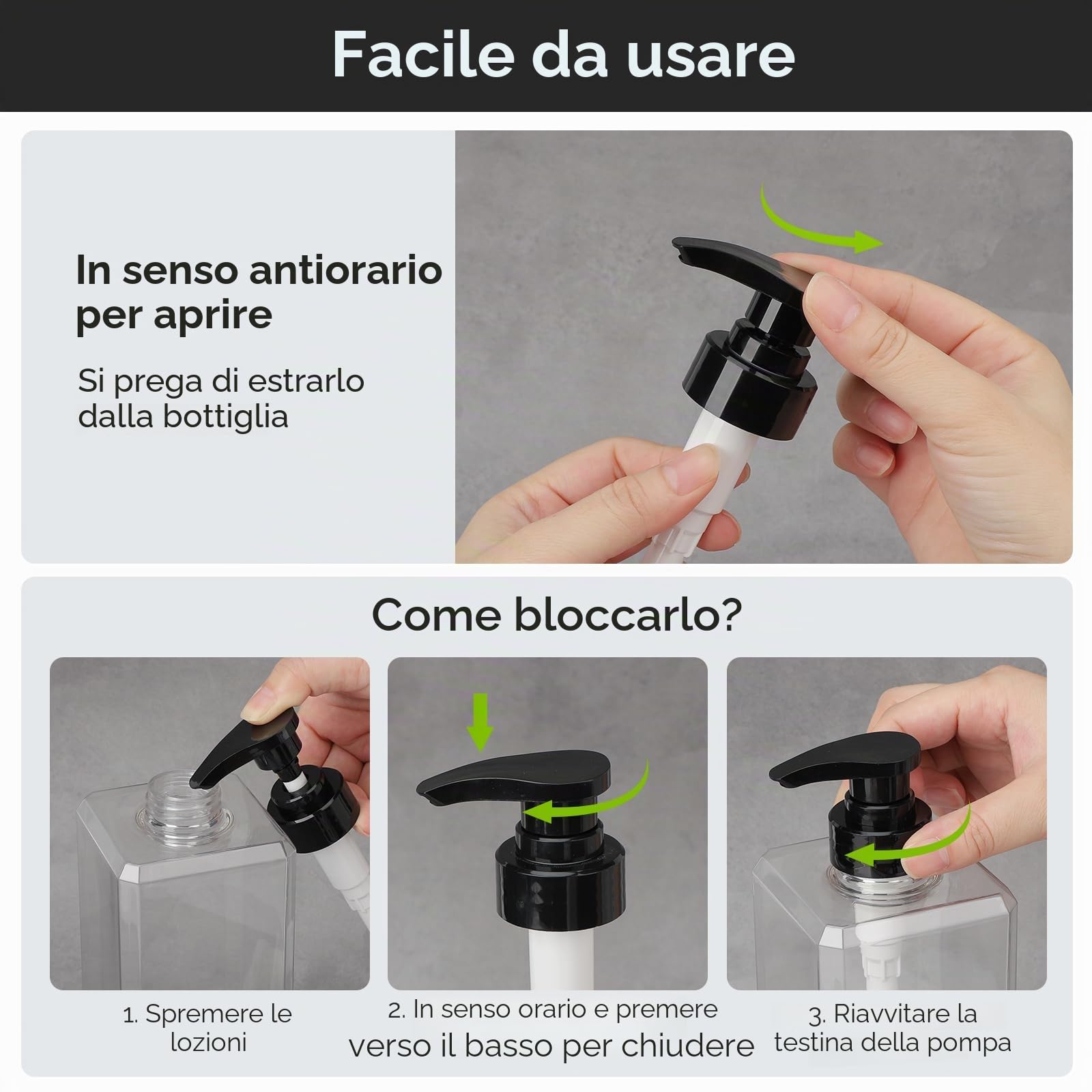 Segbeauty Dispenser Sapone Bagno Trasparente, 3 Pezzi 1000ml Dosatore Shampoo con Etichetta, Flaconi Vuoti in Plastica, Dispenser Sapone per Cucina e Bagno (Quadrato)
