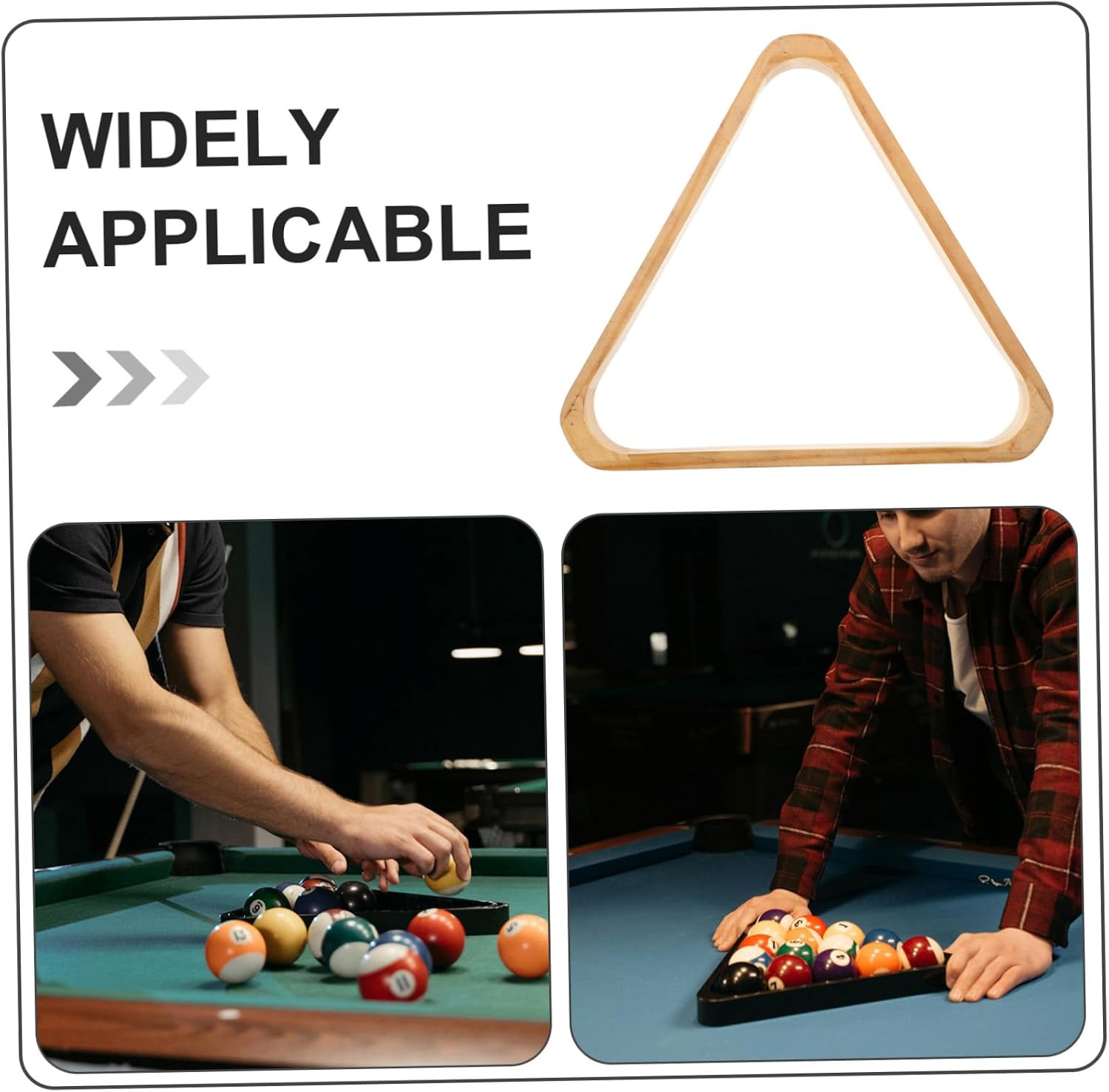 Kisangel Billiard Ball Rack Set Durable Triangle Storage for Pool Snooker Precise Ball Placement Design for Pool Players Billiards Accessory