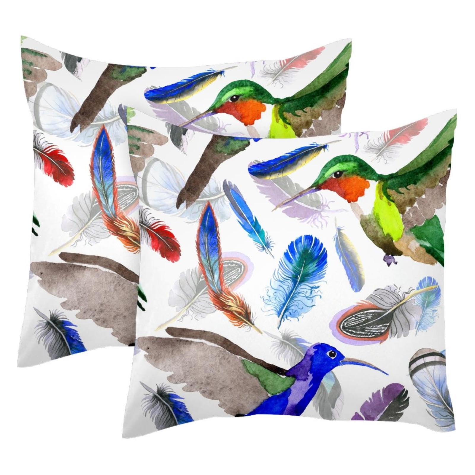 Housse de coussin colibri velours pour protéger et décorer vos coussins de salon 50x50
