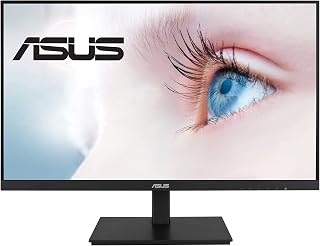 ASUS VA27DQSB 27” Monitor, 1080P Full HD, 75Hz, IPS, Adaptive-Sync, Eye Care, HDMI DisplayPort VGA USB Hub, Frameless, Ergonomic Design, VESA Wall Mountable,BLACK