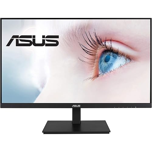 ASUS VA27DQSB 27” Monitor, 1080P Full HD, 75Hz, IPS, Adaptive-Sync, Eye Care, HDMI DisplayPort VGA USB Hub, Frameless, Ergonomic Design, VESA Wall Mountable