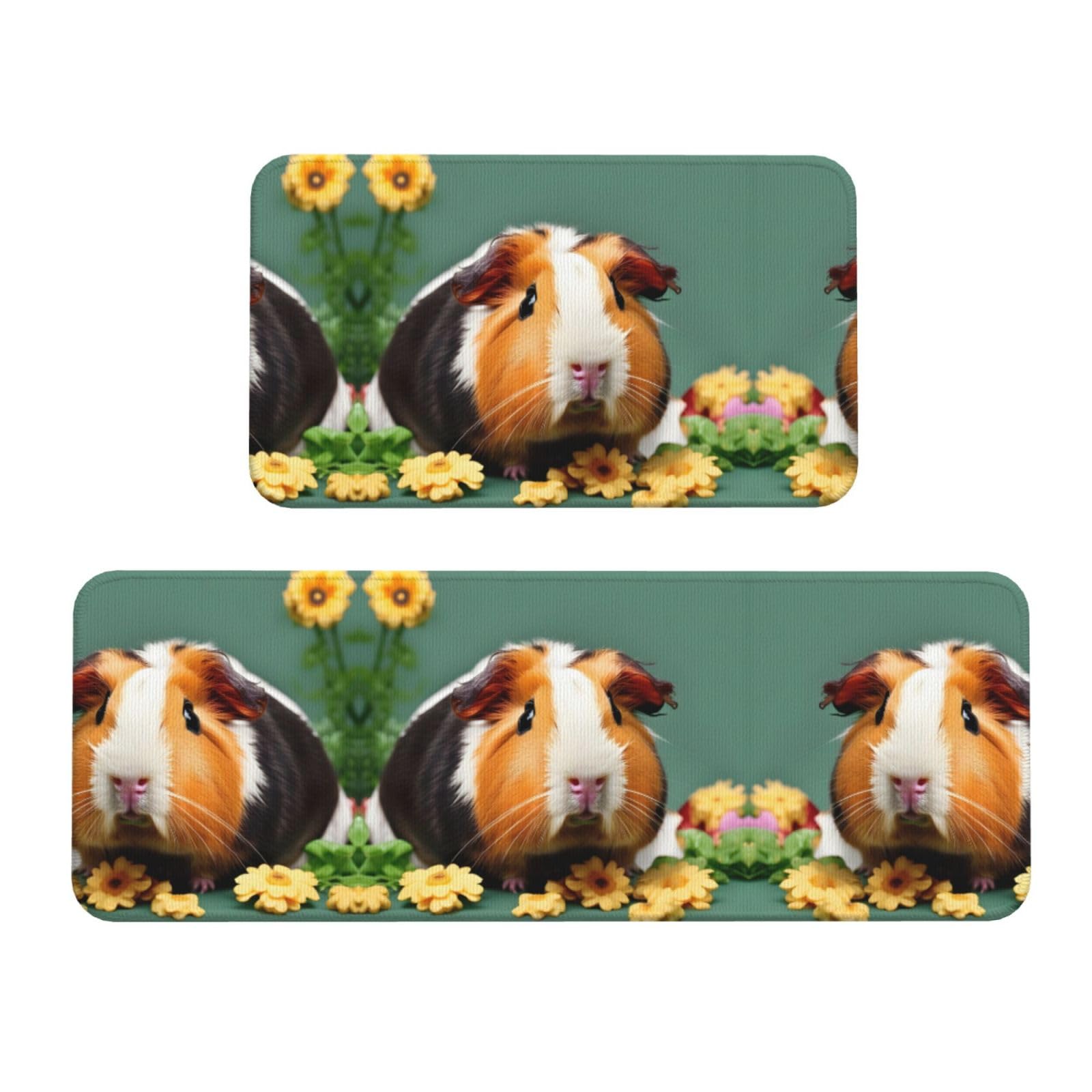 Tapis de cuisine haut de gamme motif cochon d'Inde EdWal étanche