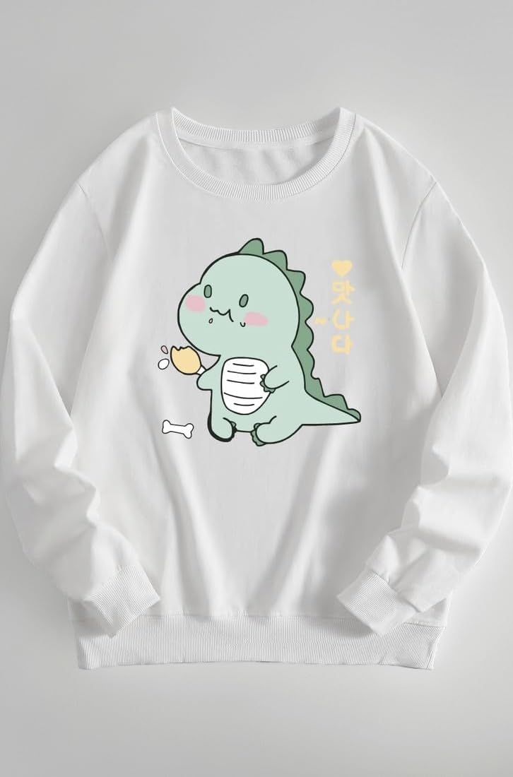 Cute Dinosaur Sweatshirt Hoodie Women Girl Casual Stylish Latest Black Lavender Pink White 399 499 Under