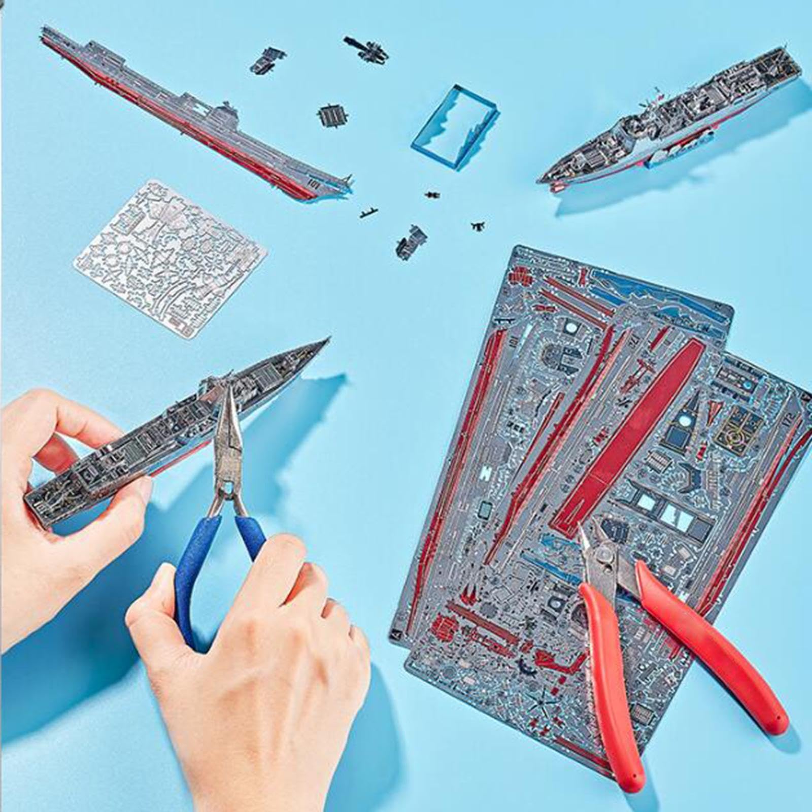 Maquette de Porte-Avions à Assembler : Puzzle de Navire Échelle pour Garçons