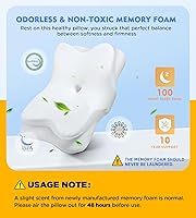 Vista 5 de Osteo Almohada cervical para aliviar el dolor de cuello, diseño hueco, almohadas de espuma viscoelástica sin olor con funda de enfriamiento