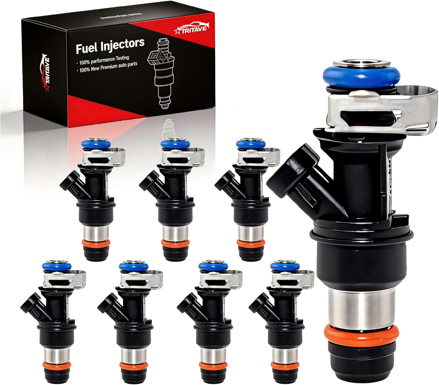 Upgraded Fuel Injectors 8Pcs Compatible with Chevy Tahoe Silverado 1500 Express 2500 2007 2008 2009, GMC 4.8L 5.3L 6.0L Yukon Xl Sierra 1500, Oe#12580681