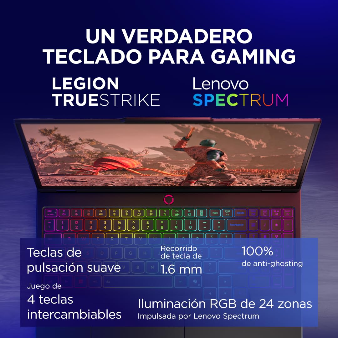 Lenovo Legion 5 Gen 10 – komputer przenośny do gier IA 15.1" WQXGA OLED (Intel Core i7-13650HX, NVIDIA GeForce RTX 5070, 32 GB RAM, 1 TB SSD, Wi-Fi 7, bez systemu operacyjnego) klawiatura RGB