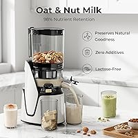 Vista 10 de Juicer Machines, 3-in-1 Cold Press Juicer with 6.5" Extra Large Chute, 100oz Large Capacity, AC Motor, Makes Juice, Nut Milk & Sorbet, Bright White