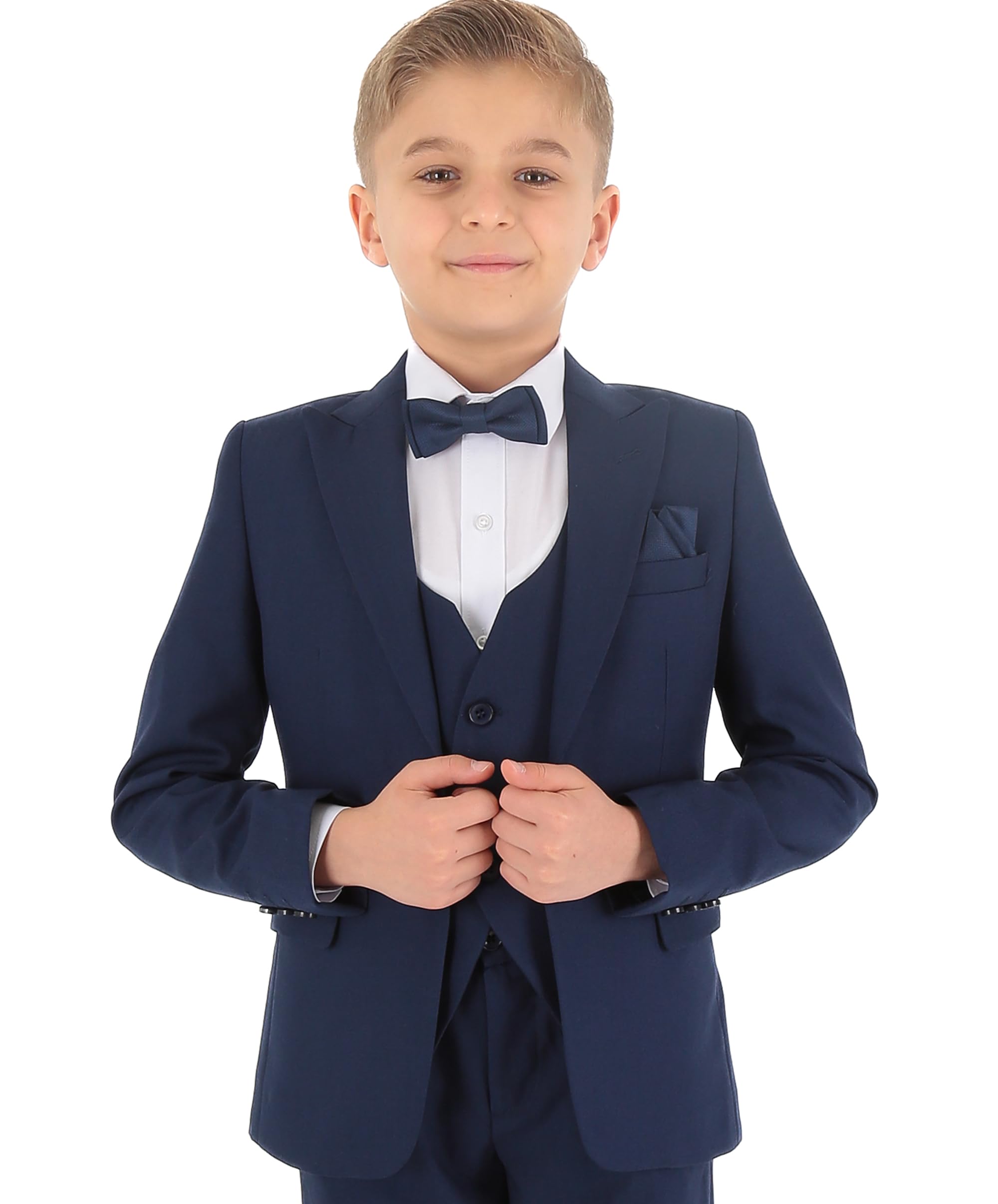 SIRRI Abiti da Sposa Slim Fit per Ragazzi, Set Completo di Abiti Formali a Spina di Pesce da 8 Pezzi