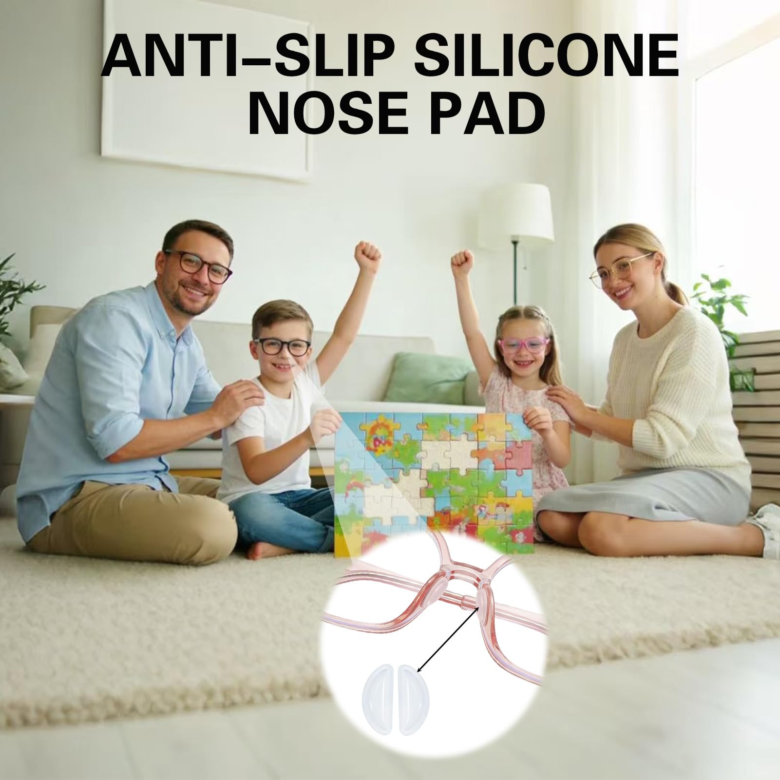 30 Pares Almohadillas de Nariz para Lentes de Silicona, Antideslizantes, con Airbag, Almohadillas Adhesivas, para Anteojos y Gafas de Sol (Transparente)