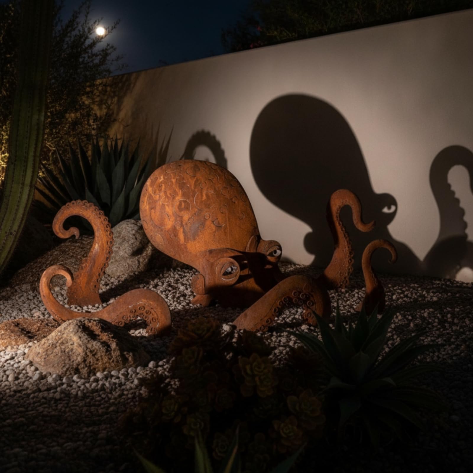 Achtarm-Gartenfigur-Gartenfigur rustikal mit achtarm- handgefertigt skulptur für gartenliebhaber, sammler, Garten