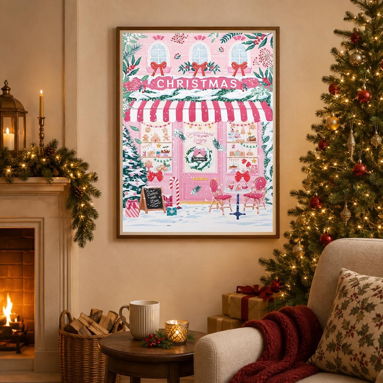 Christmas Stamped Cross Stitch Kits for Adults Beginners 11CT 12x16 inch