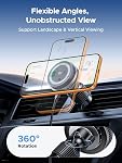 UGREEN Qi2 Certifié 25W Chargeur de voiture sans fil magnétique avec ventilateur de refroidissement actif Air Vent Car Mount Compatible avec MagSafe pour iPhone COMMISSION ÉCONOMIQUE POUR L'EUROPE Series (Adaptateur non inclus)