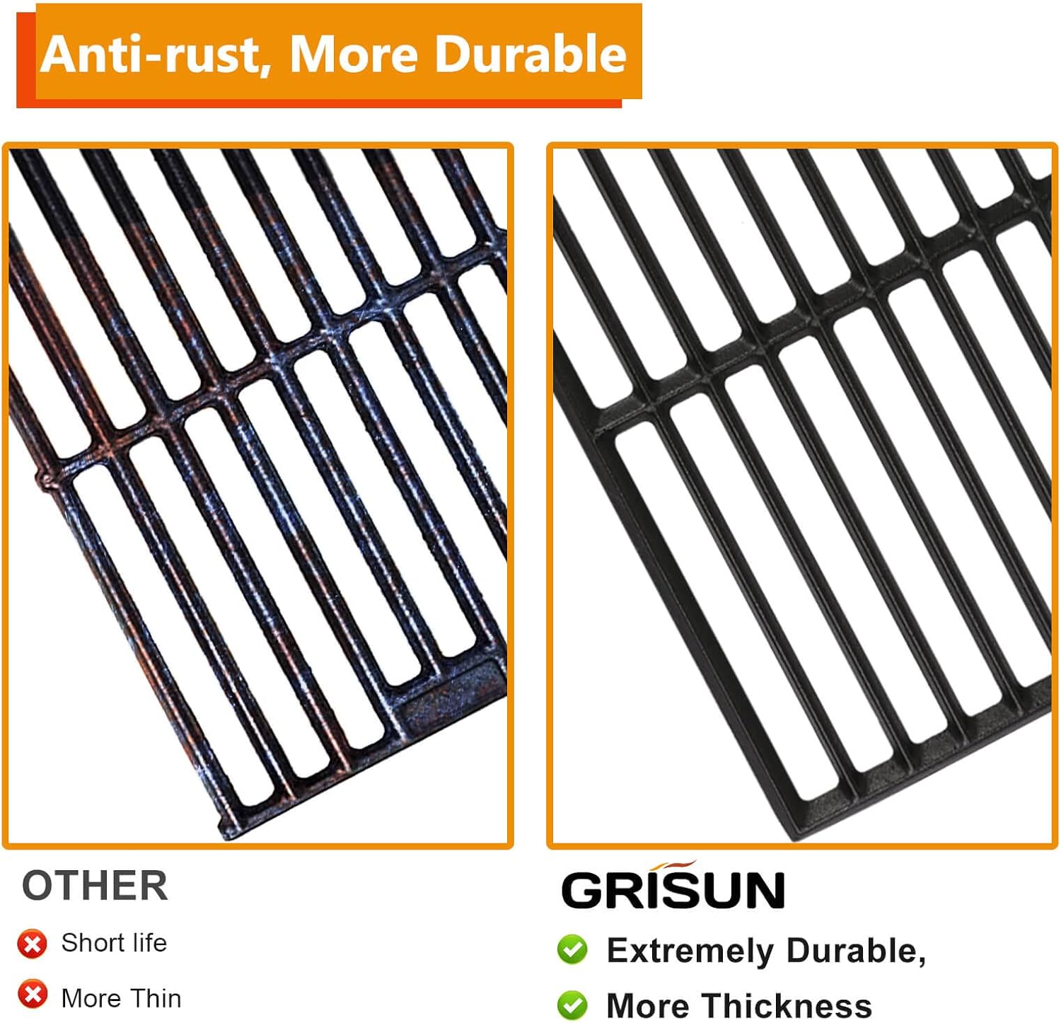 Grisun Grill Grates and Cover for Oklahoma Joe's Longhorn Combo Grills