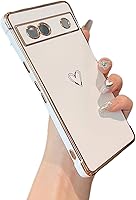 Vista 38 de ZTOFERA Funda diseñada para Google Pixel 7a, bonito diseño de corazones de amor con borde chapado y protección de lente de cámara, para Google Pixel