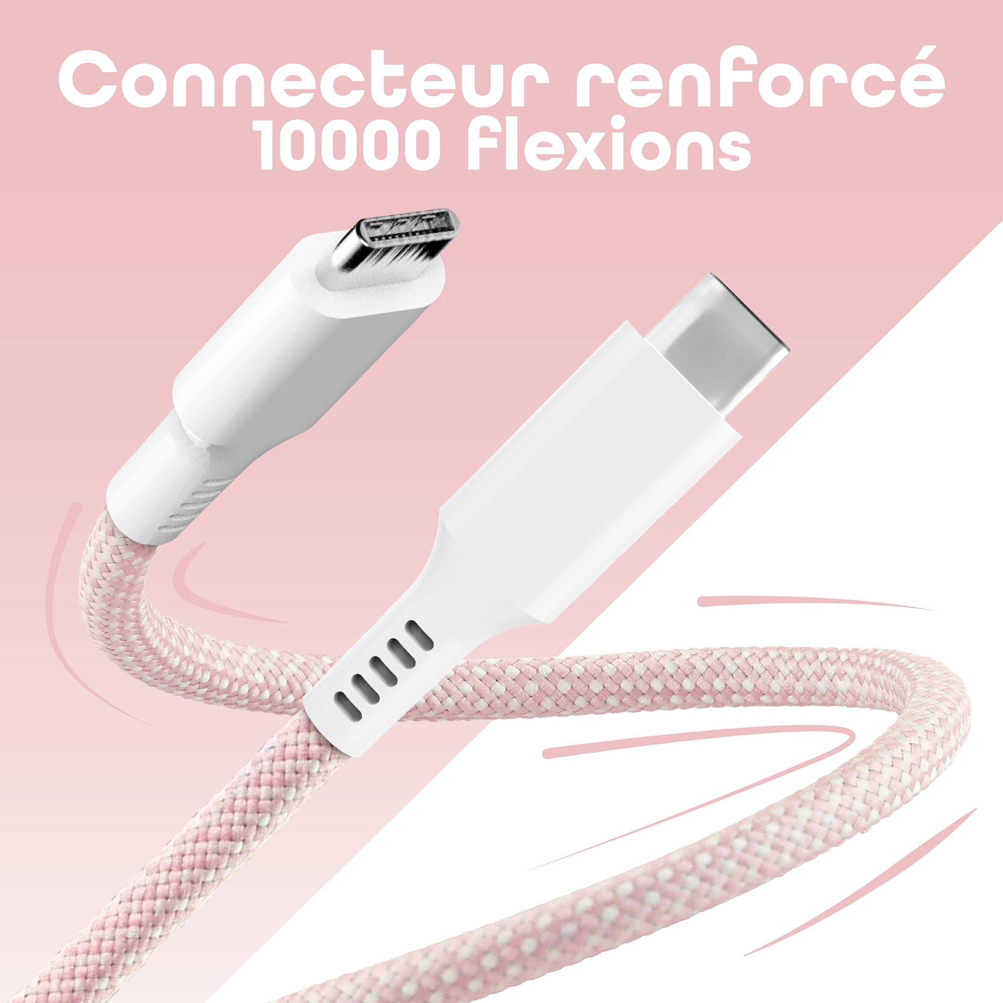 T'nB Pack Batterie Externe MagSafe 5000mAh Rose et Câble USB-C Magnétique 60W, Charge Sans Fil et Rapide USB-C, Compatible iPhone