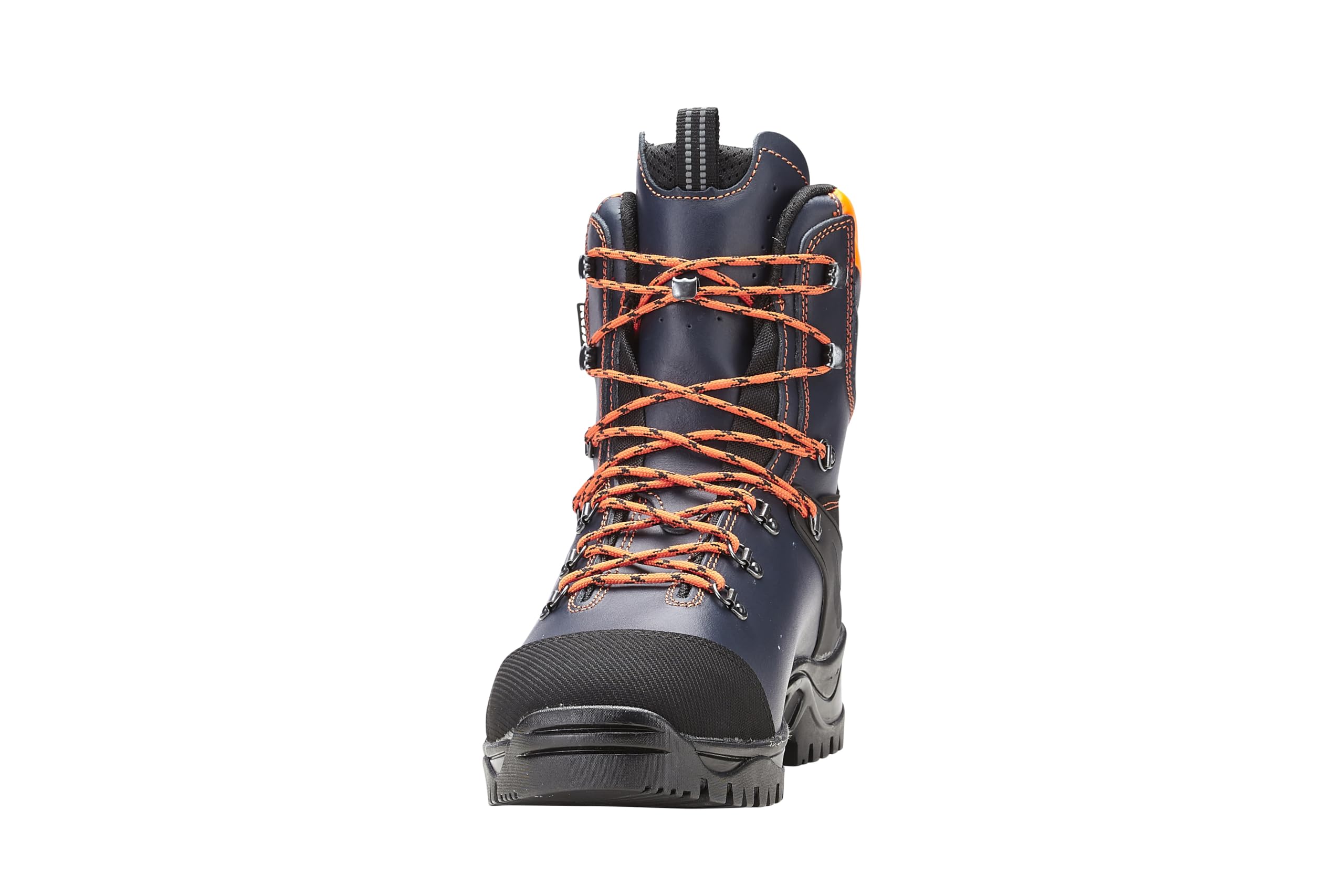 Grün-schwarze Schnürstiefel mit verstärktem schnittfestem Obermaterial und Stahlkappe