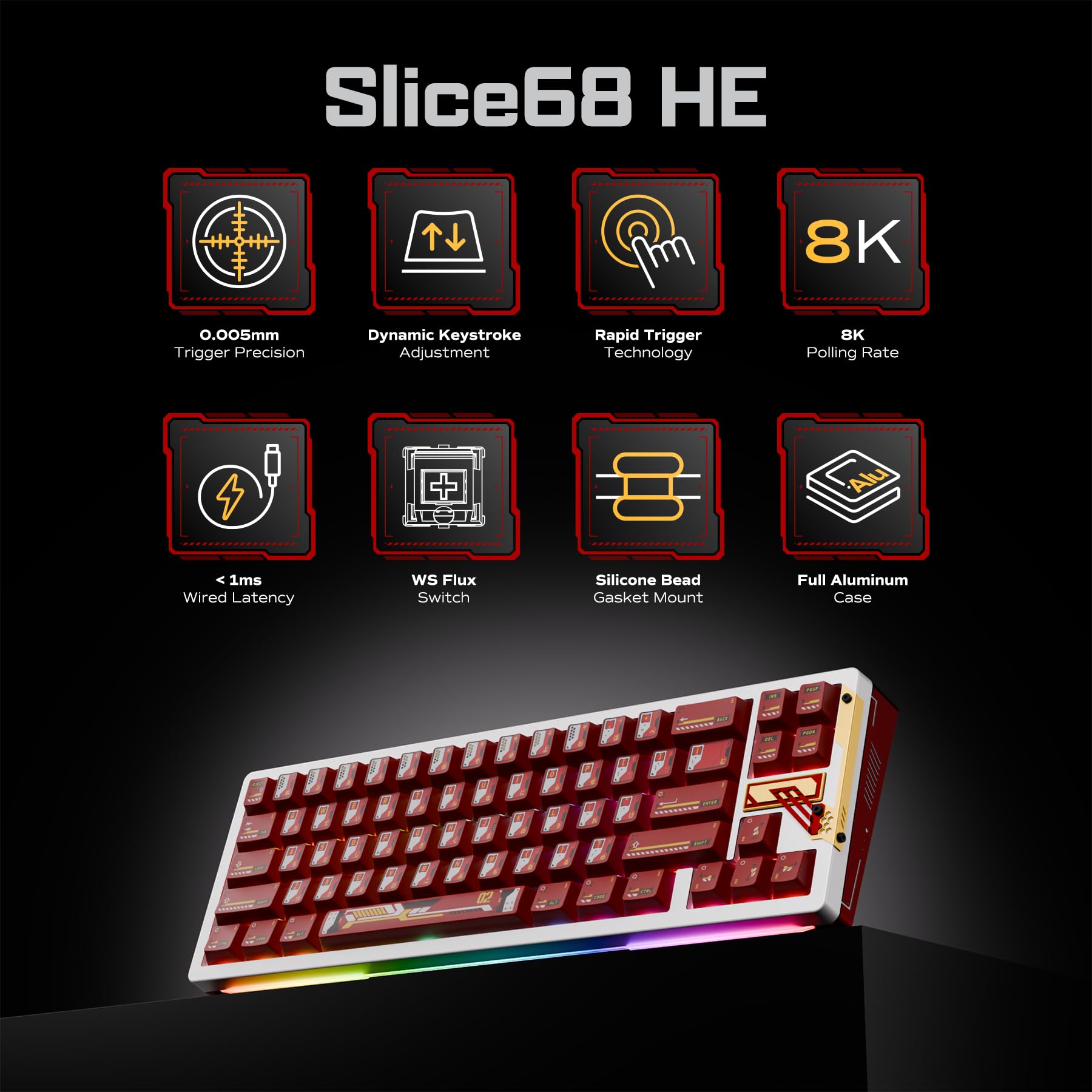 Amazon | OOCTPK Chilkey Slice68 HE ゲーミングキーボード ホール効果