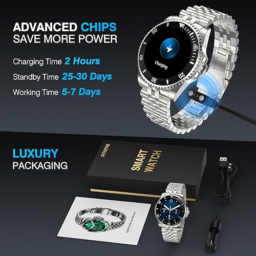 Miniatura 9 de SOUYIE Reloj inteligente AI, DA GPT reloj inteligente impermeable, pantalla AMOLED de 1.19 pulgadas, frecuencia cardíaca 24/7, oxígeno en sangre,