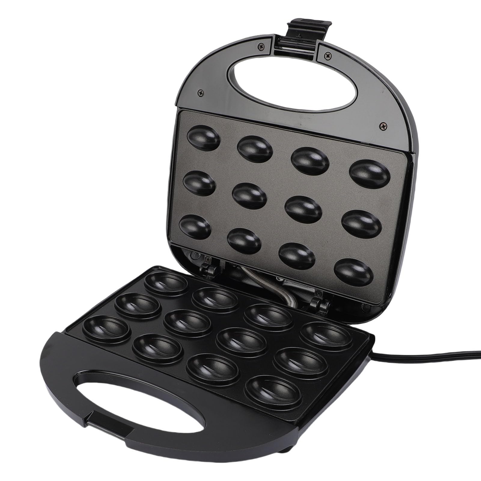 Machine à Biscuits aux Noix, Machine à Gâteaux électrique Antiadhésive Double Face aux Noix avec Poignée Cool Touch, pour un Usage Domestique (BLACK)