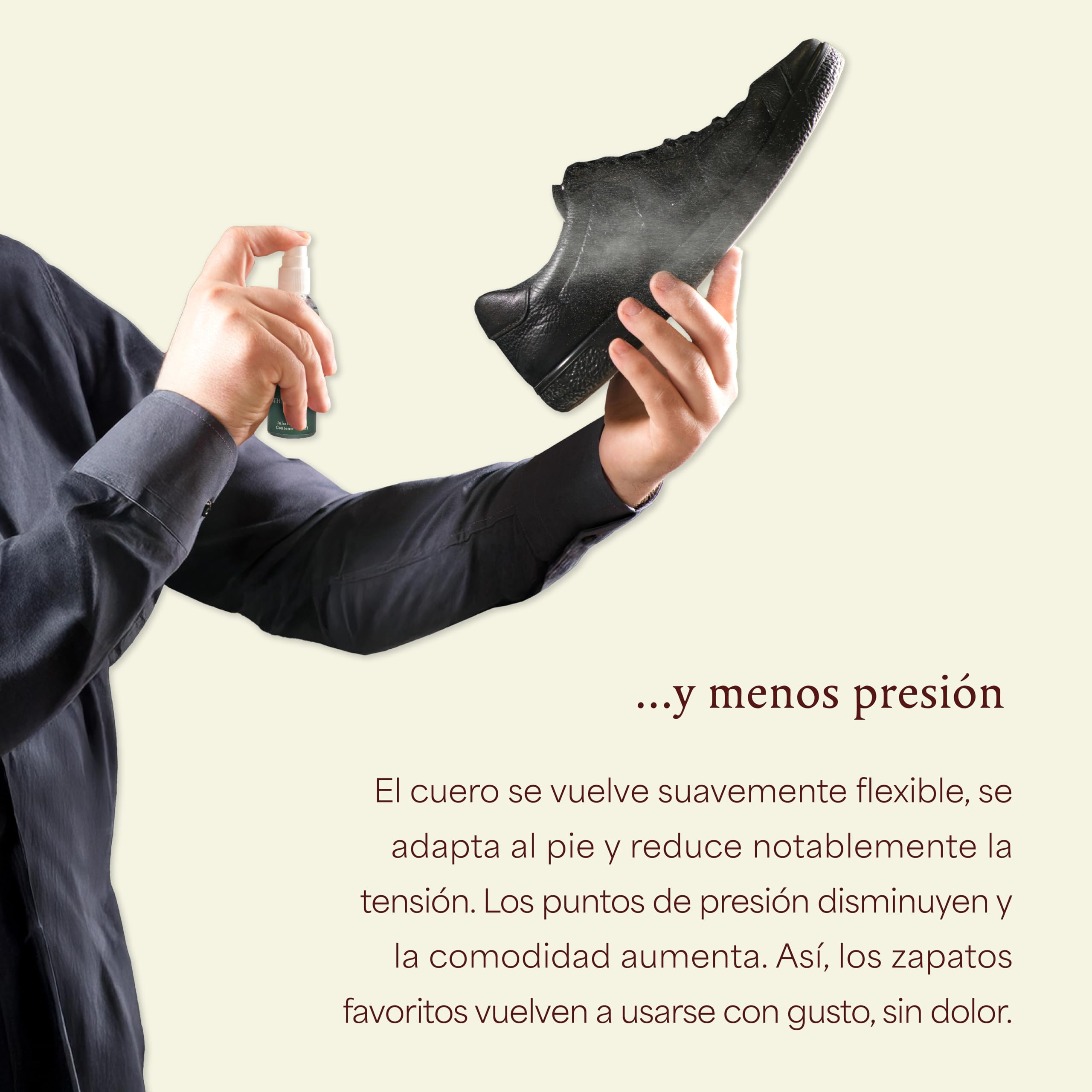 Langer & Messmer Espray de estiramiento para piel contra zapatos que presionan Para eliminar rápidamente los puntos de presión El estirador de cuero en calidad de zapatero, transparente