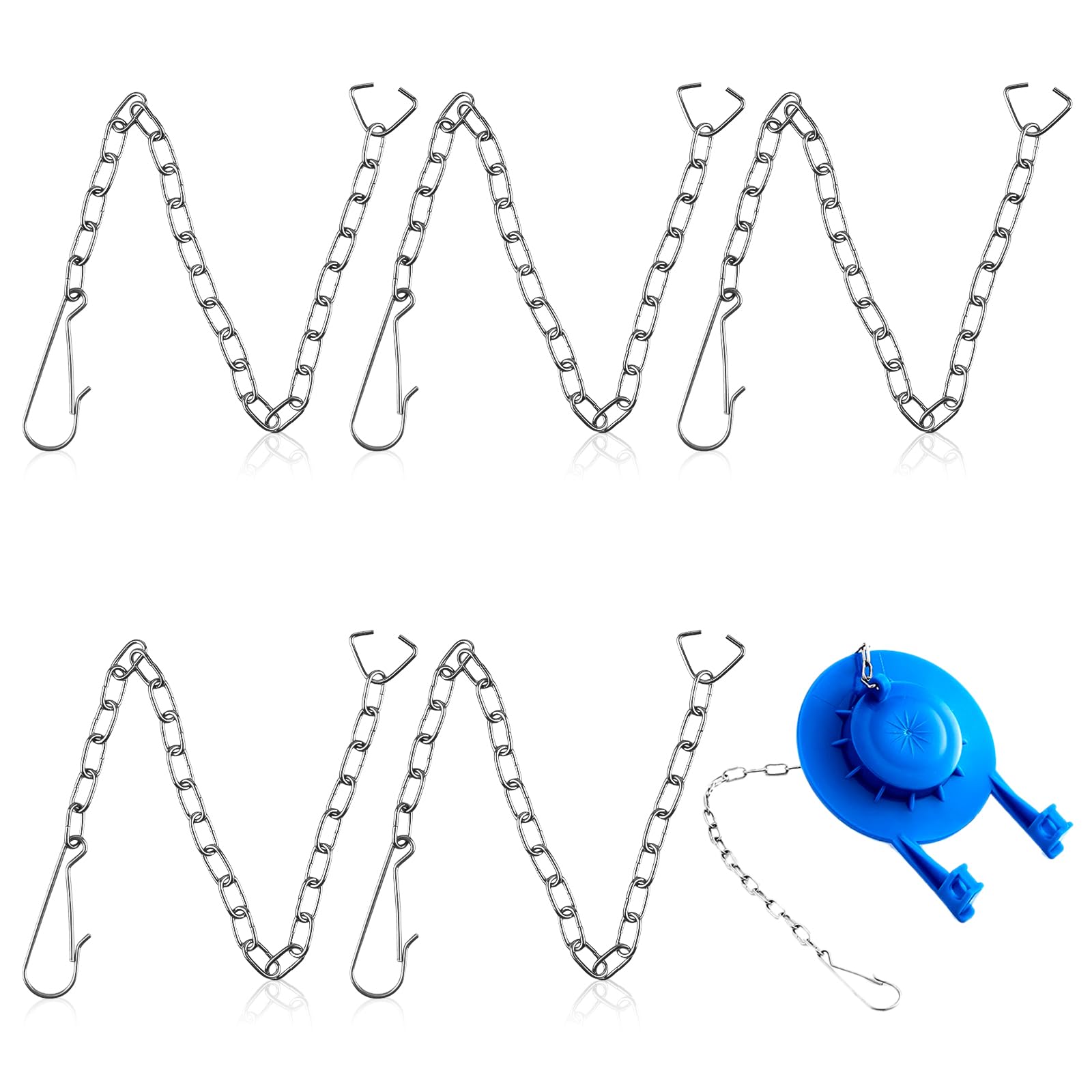 Notoke 5 Stück Silber Toilettenspülketten, 25 cm Toilette Edelstahl Stahlkette, Universelle Metallkette für Toilettenspüler, Ersatzset für Toilettenspüler, für die meisten Toilette