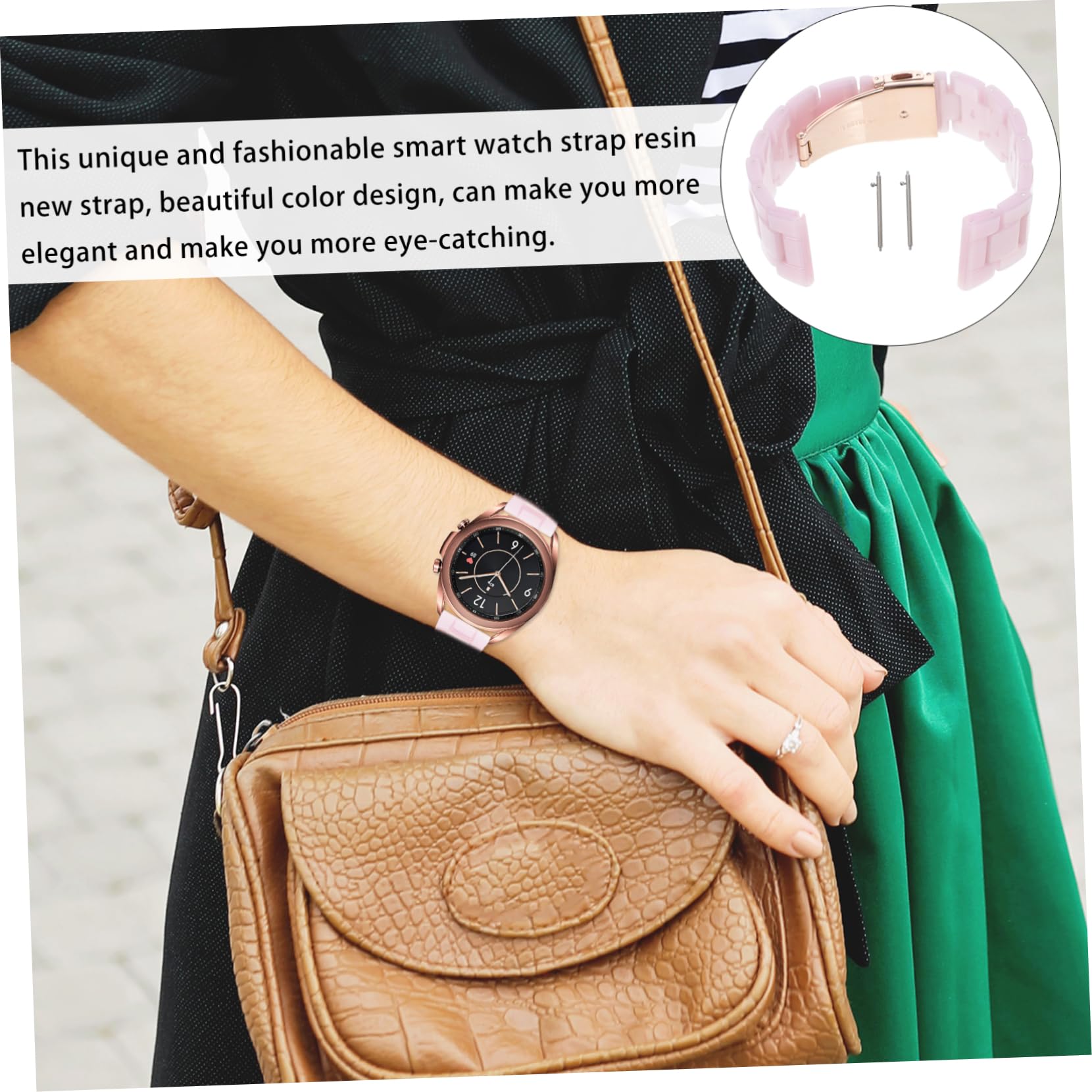NUOBESTY Bracelet Résine pour Montre Watch Élégant Pratique pour Femme Accessoire de Mode pour Toutes Occasions
