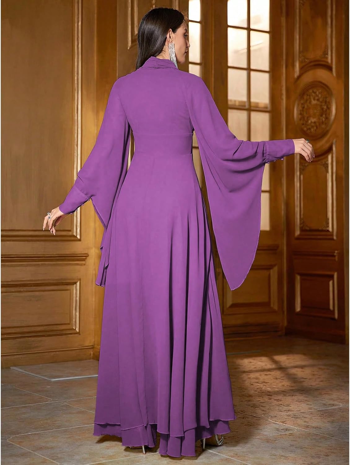 TOLEEN Summer Floral Dresses for Women Long Sleeve Casual Style Beach Swing Dresses - Image 3