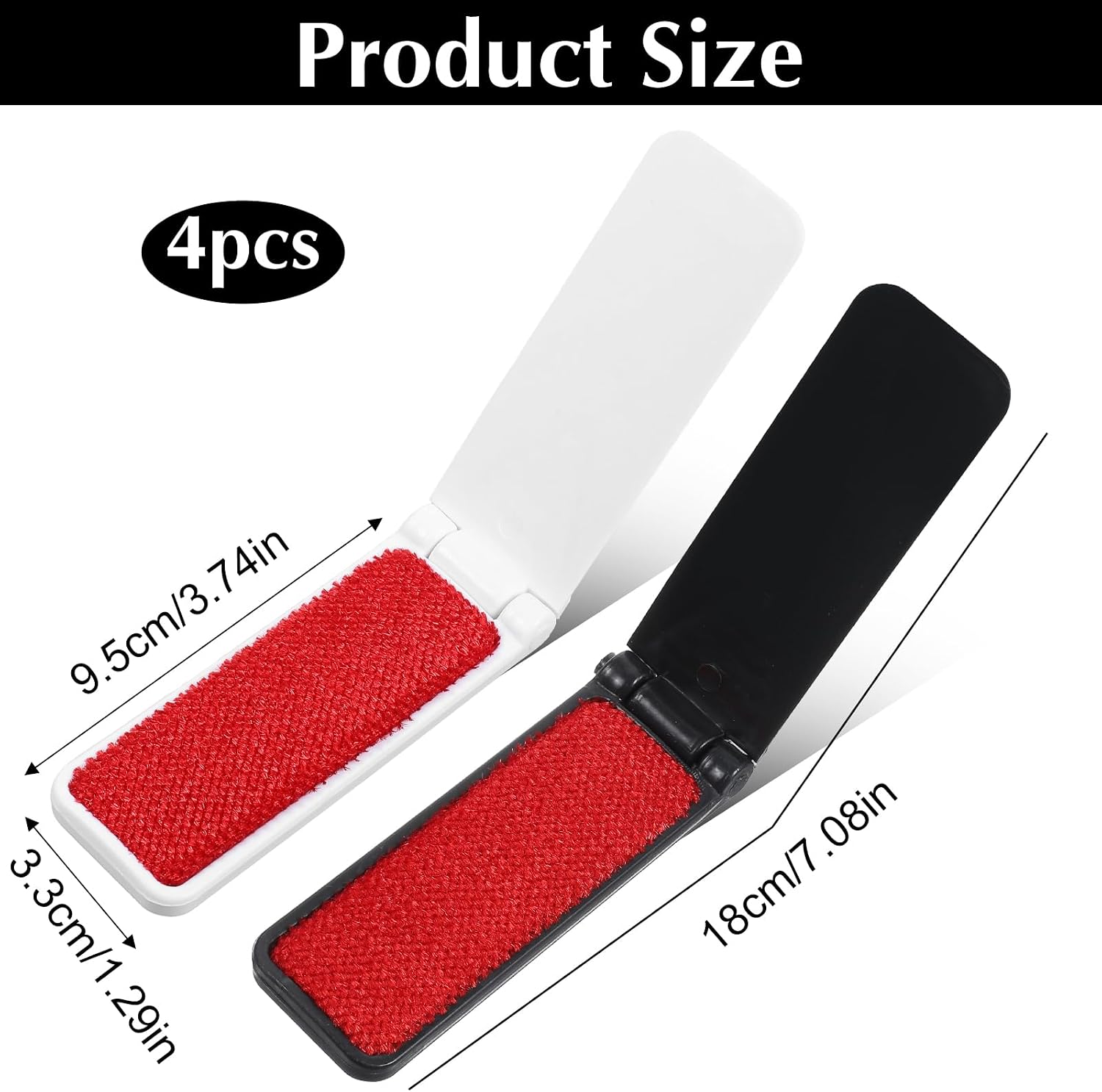 4 Pcs Mini Lint Brush, Portable Foldable Lint Brushes for Clothes, Travel Size Foldable Lintbrush Reusable Mini Compact Lintbrushes Cleaning Brushes Pet Hair Remover, Cleaning Fluff Removal Tool