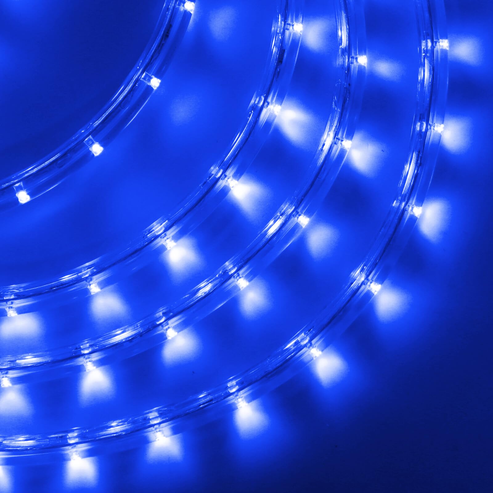 GQL Waterproof LED Round String Lights, 220V UK Plug-in Outdoor Flexible Tube Light, 36 LEDs/m for Garden Wedding Party Pub Tree Decoration (35m, Blue)