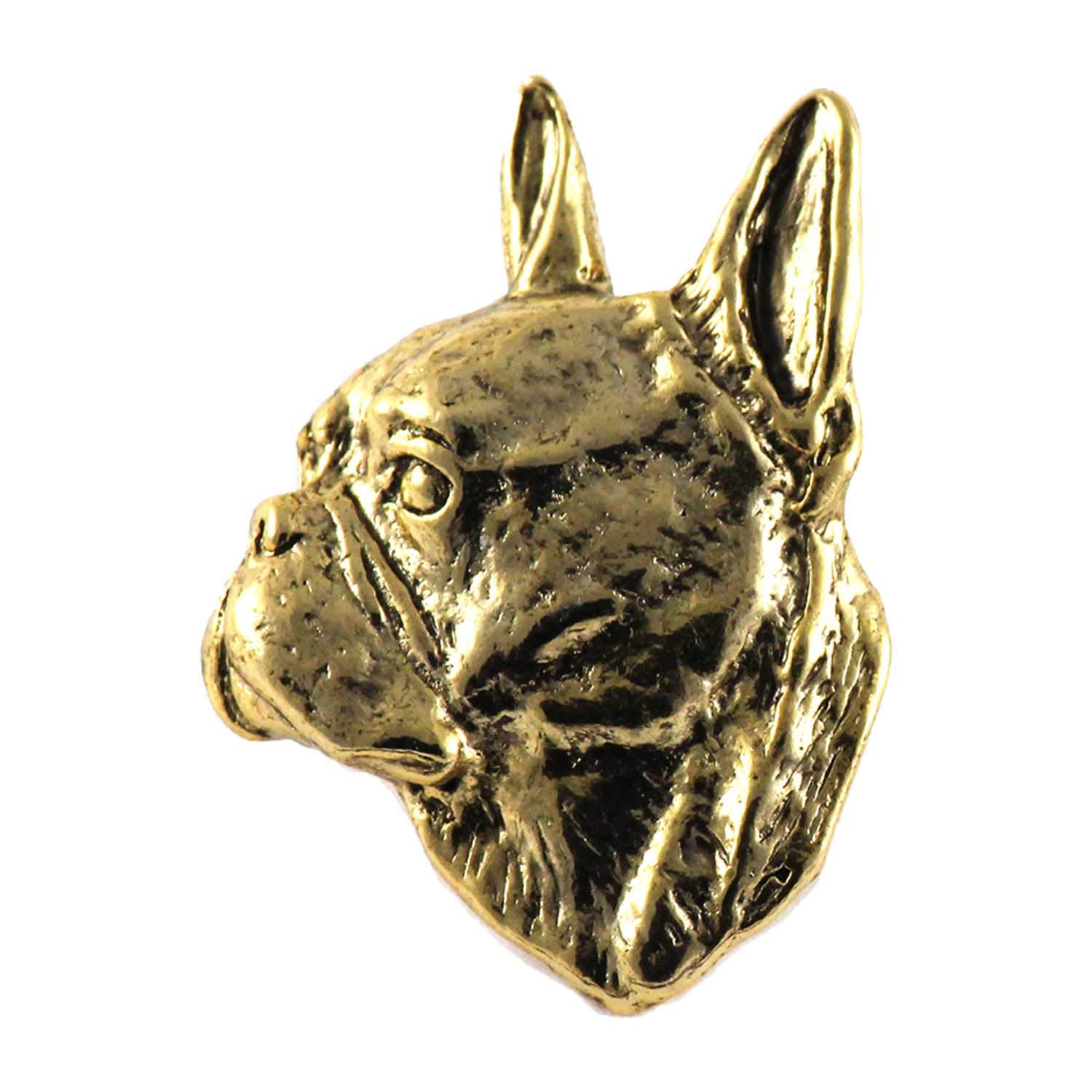 Creative Pewter Designs Boston Terrier Pin, Gold Plated, DG034, 1 Inch, Handmade in The USA, Realistic Terrier Dog, Metal, Lapel Pin, Hat Pins, Hat, Brooch, Gift, Over 90 Dog Breeds Available