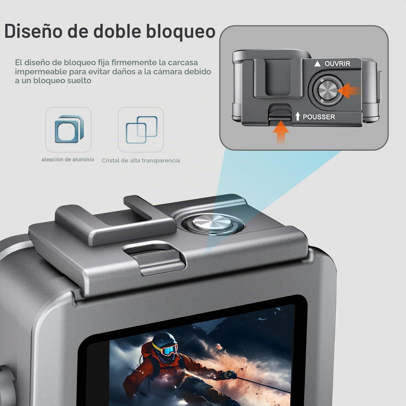 FitStill - Carcasa Impermeable para Go Pro Hero 13/12/11/10/9, aleación de Aluminio (80 m, Incluye 2 Soportes de Zuecos y Snorkel, filtros Magenta