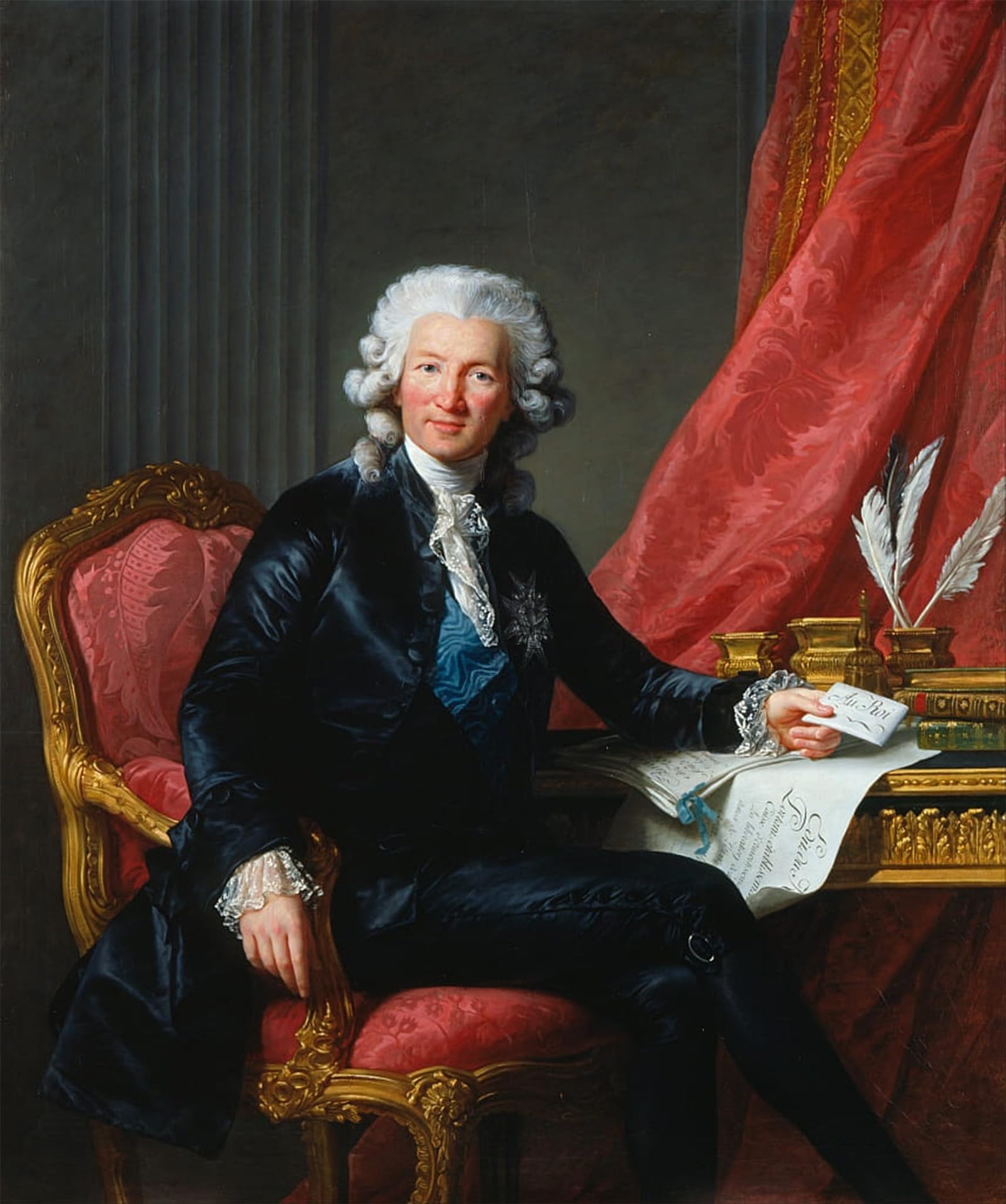 ARTXLXXBN Famous Art Print Poster Vintage Wall Art Portrait of Charles Alexandre De Calonne by Louise Élisabeth Vigée Le Brun Canvas Art Poster for Home Decor 60x90cm