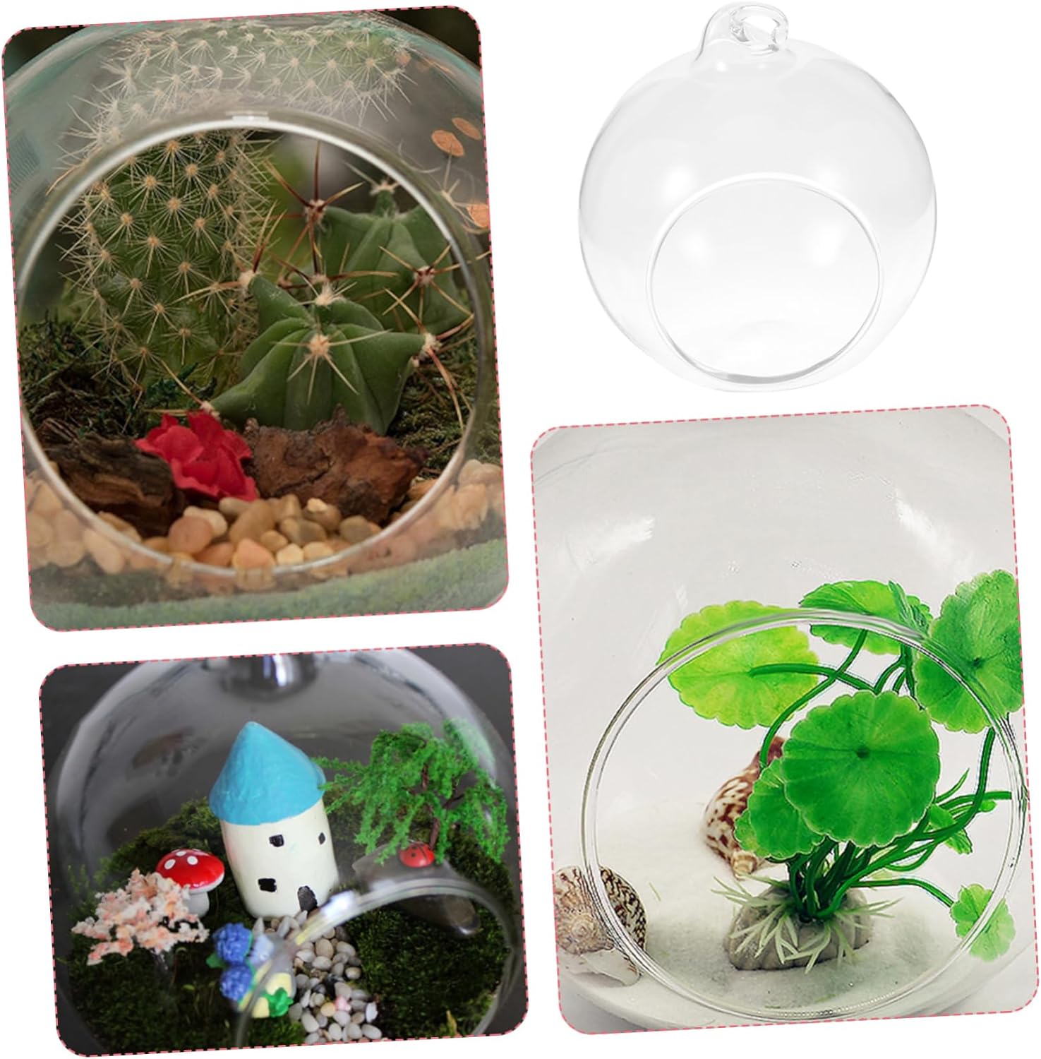POPETPOP 12pcs Micro Landscape Vase Glass Terrarium Indoor Hanging Planter Air Plant Globe