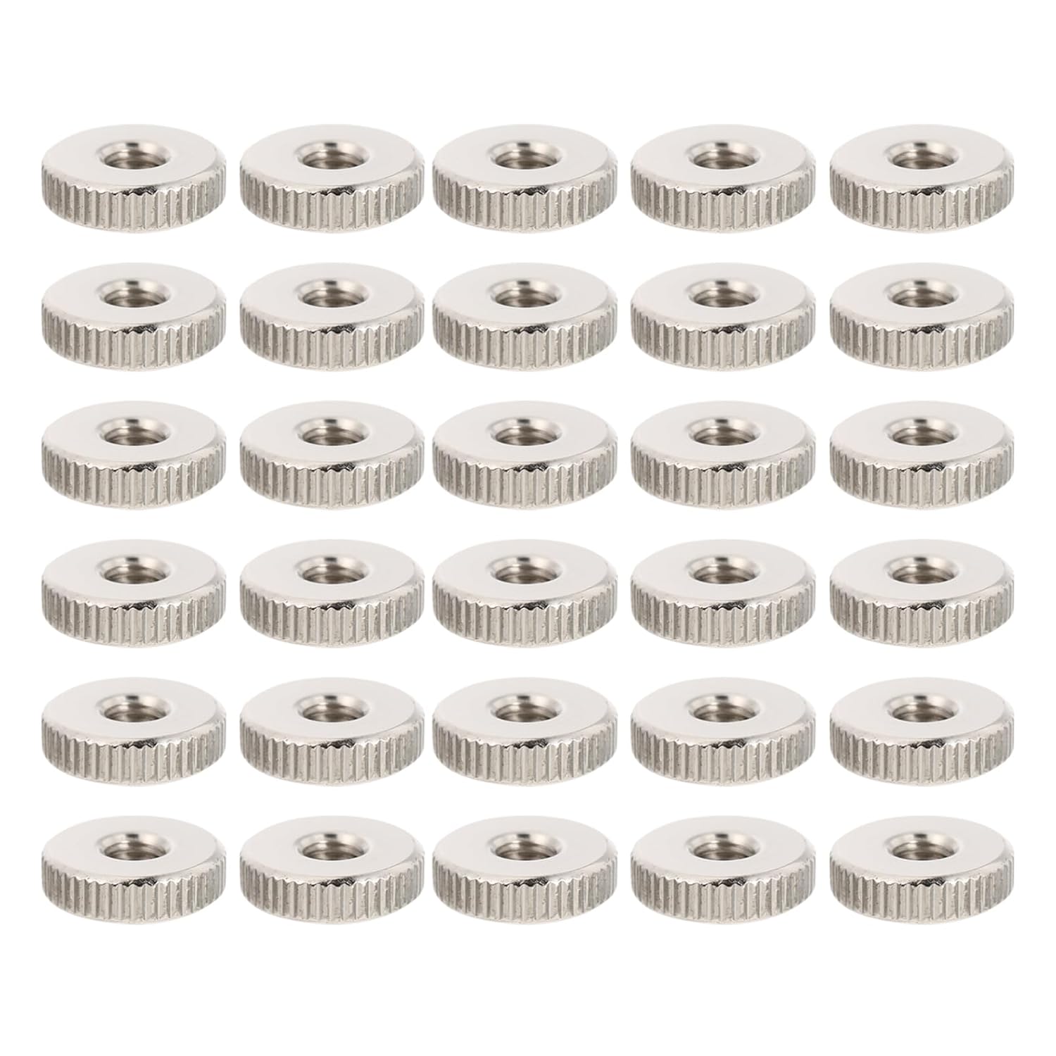 30-Pack Round Knurled Thumb Nuts Connector Locking Adjustable Nuts for Home Supplies Silver