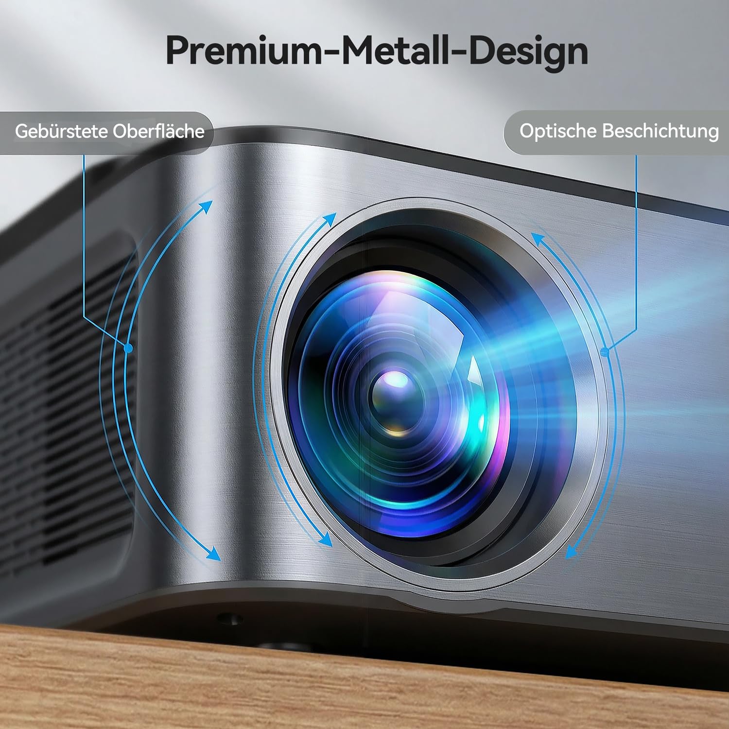 XIWBSY Beamer 4k 1500 ANSI Autofokus 360° Drehung Google TV Sprachsteuerung WiFi 6 Bluetooth 5 38000 Lumen Heimkino Outdoor Netflix
