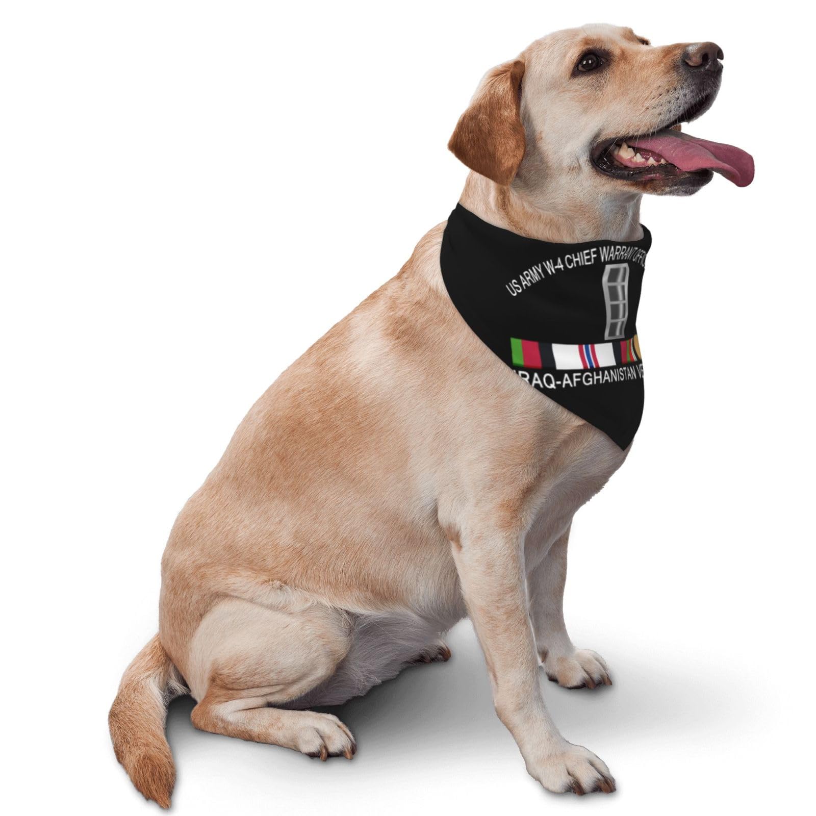 US Army W-4 Chief Warrant Officer 4 W4 CW4 Iraq-Afghanistan Veteran Dog Scarf Pet Bandana Cat Pet Bibs