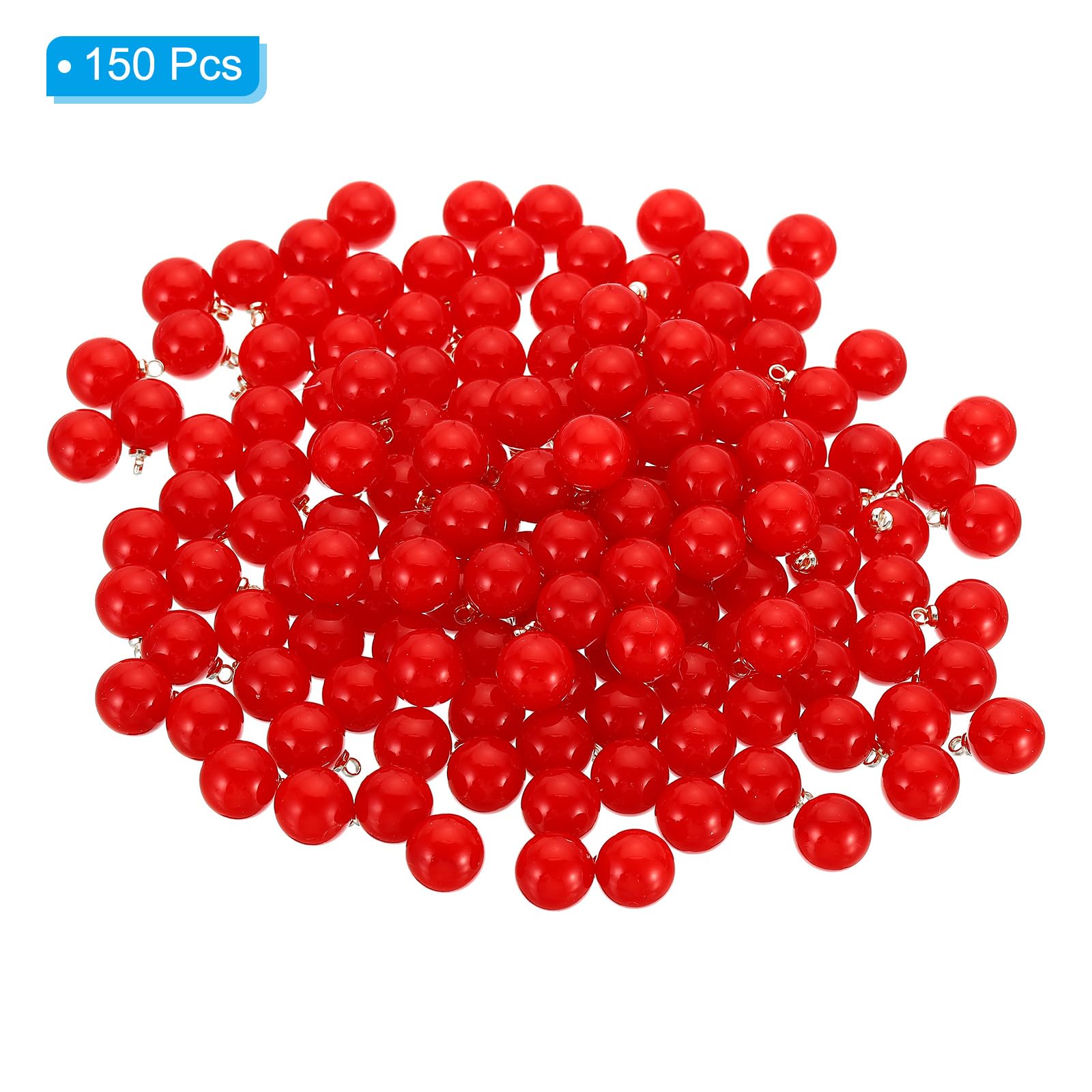 PATIKIL (10mm Pearl Charm, 150Pcs Pearl Beads Faux Pearl Pendant Charm Beautiful Designer DIY for Making s s Wedding Crafts,Silver Red - Image 3
