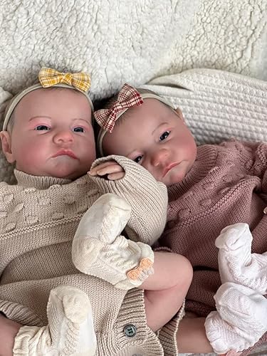 Miniatura 4 de iCradle Muñecas de bebé Reborn de 19 pulgadas, muñecas de bebé realistas gemelas y niñas, muñecas de bebé recién nacidas con peso para niños que