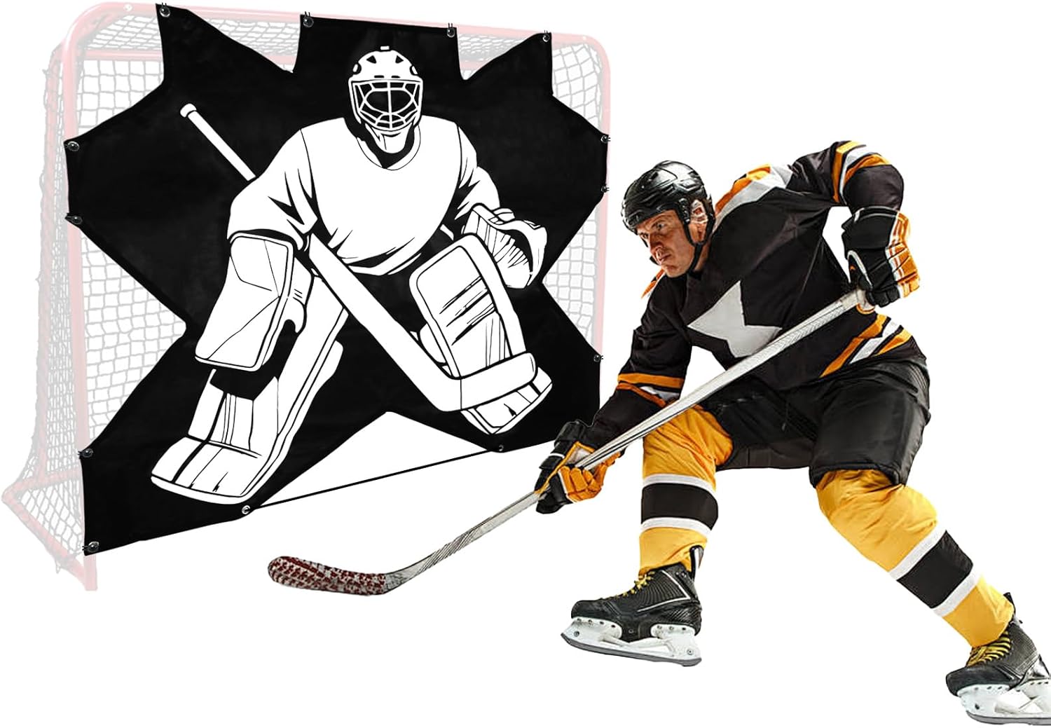 7-Hole Hockey Shooting Target: Accuracy Trainer Pad for Goalie Practice