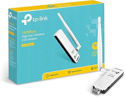 TP-Link TL-WN722N - Adaptador WiFi USB, N150, 150 Mbps, con Antena, para PC | Adaptador WiFi USB para PC. Instalación Plug...